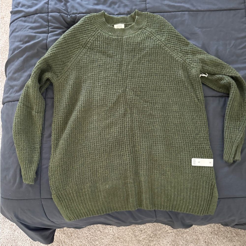 a.n.a Men's Forest Green Crewneck Sweater
